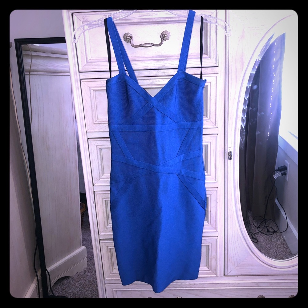 Blue bandage Bebe Dress sz XS